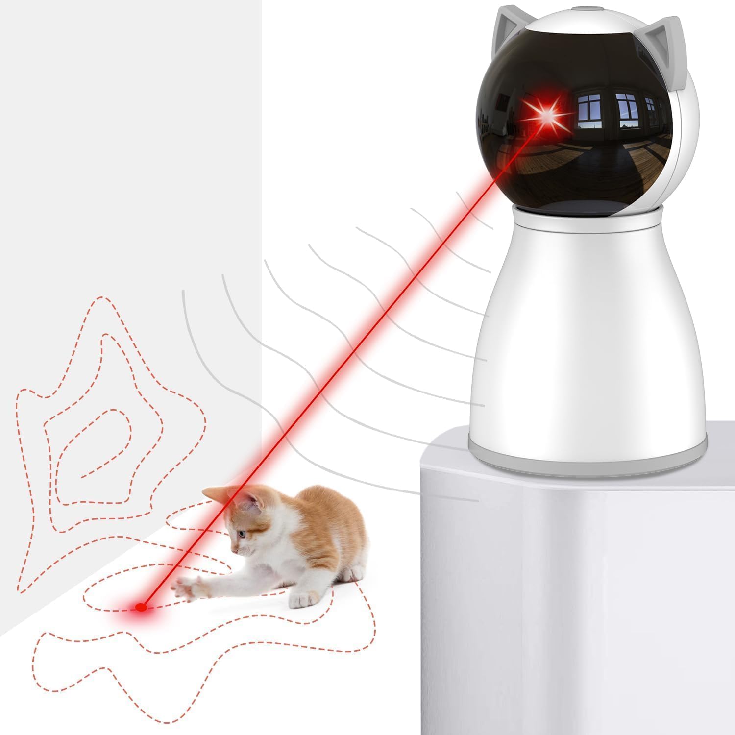 Random Trajectory Motion Activated laser cat toy